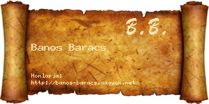 Banos Baracs névjegykártya